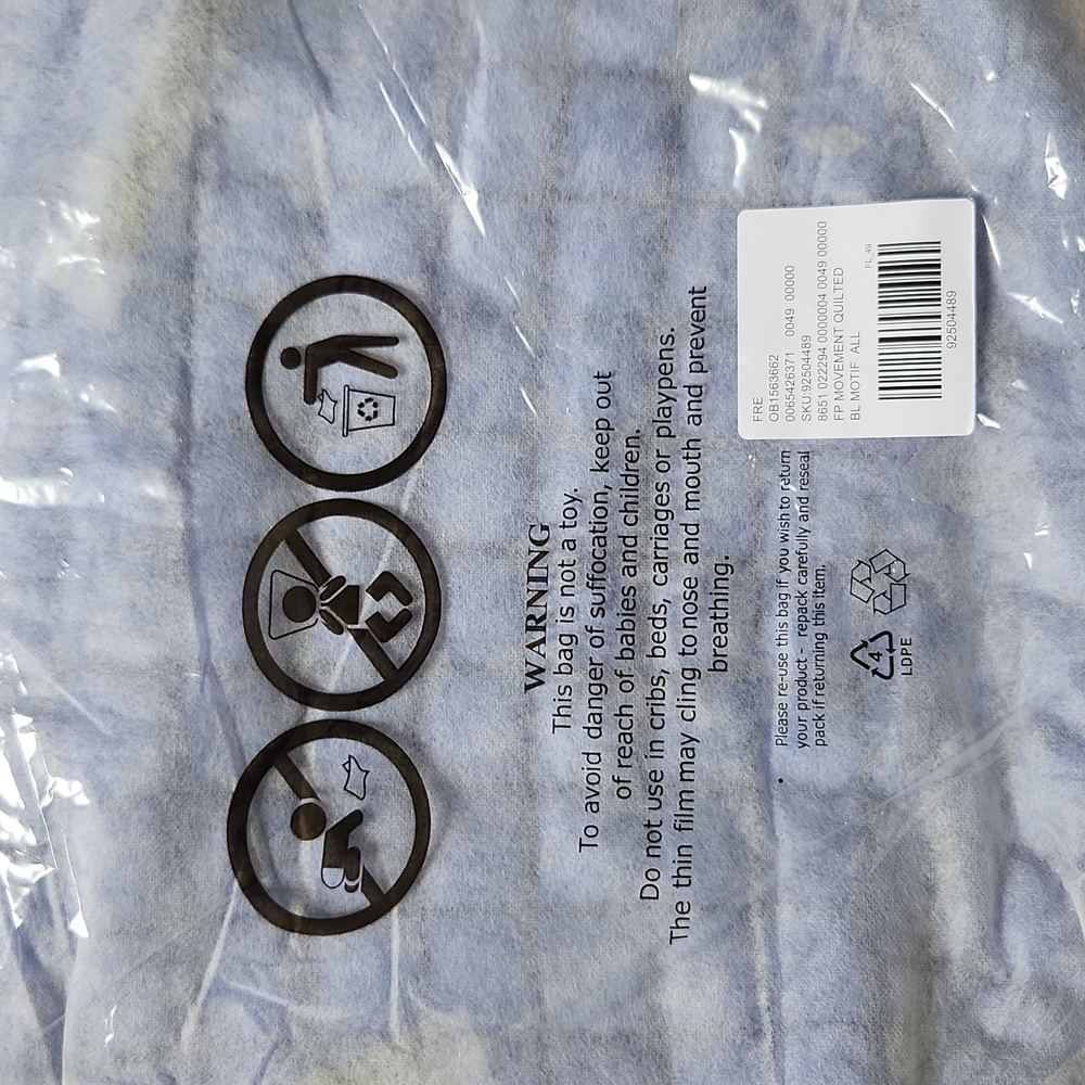 FP Movement Blueberry Quilted Carryall Shoulder Bag Tote Free People Hobo Blue - Picture 10 of 12